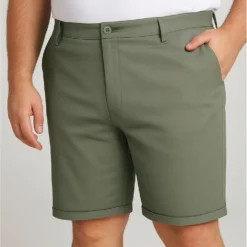 Bigdude Stretch Chino Shorts Sage Green -Big Dude Clothing Shop 95302021 life1 us20sh03 67 sagegreen