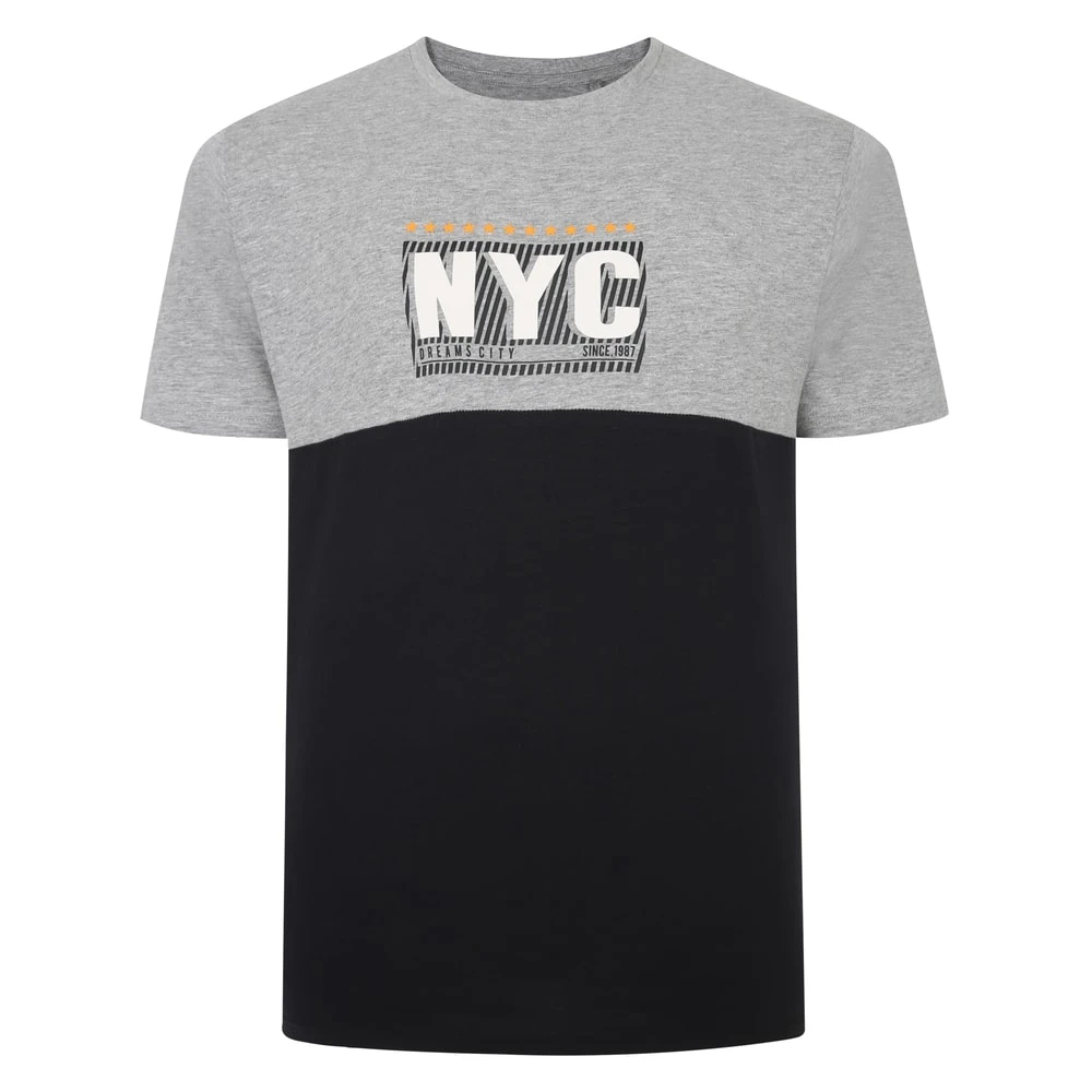 Bigdude NYC Print Cut & Sew T-Shirt Grey 1 Bigdude NYC Print Cut & Sew T-Shirt Grey