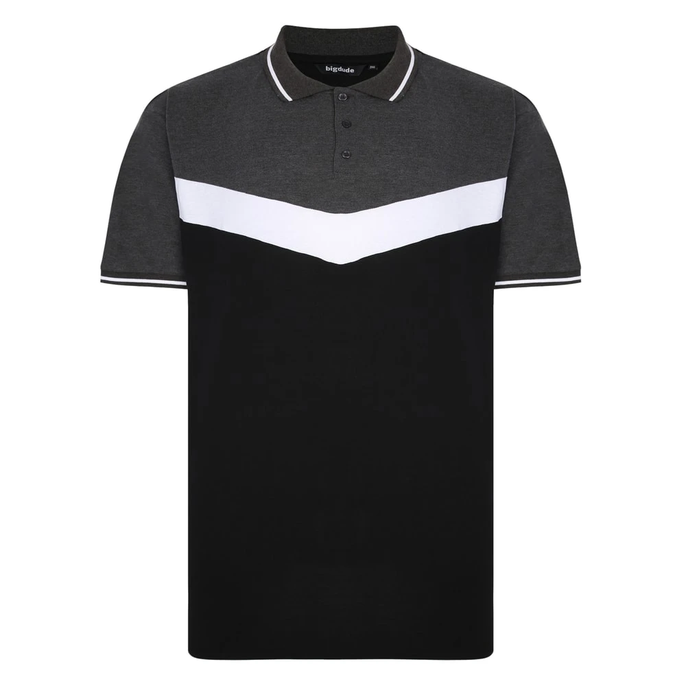 Bigdude Chevron Polo Shirt Black/Charcoal 1 Bigdude Chevron Polo Shirt Black/Charcoal