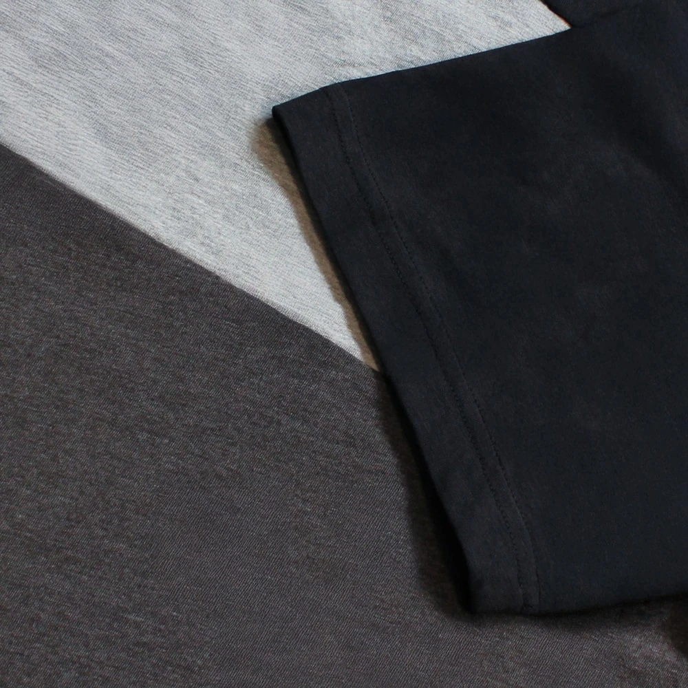 Bigdude Striped Cut & Sew T-Shirt Black/Grey/Charcoal 4 Bigdude Striped Cut & Sew T-Shirt Black/Grey/Charcoal - Image 4