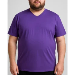 Bigdude Plain V-Neck T-Shirt Purple -Big Dude Clothing Shop 986de62e 04e865ef life1 bd21ts13 30 purple