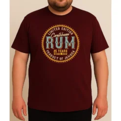 Bigdude Caribbean Rum Print T-Shirt Burgundy -Big Dude Clothing Shop 99b2bc00 life1 us24ts83 10 burgundy