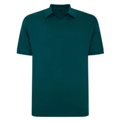 Bigdude Soft Jersey Cuban Collar Polo Shirt Green