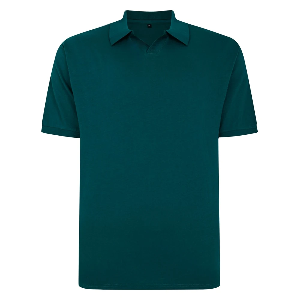 Bigdude Soft Jersey Cuban Collar Polo Shirt Green 1 Bigdude Soft Jersey Cuban Collar Polo Shirt Green