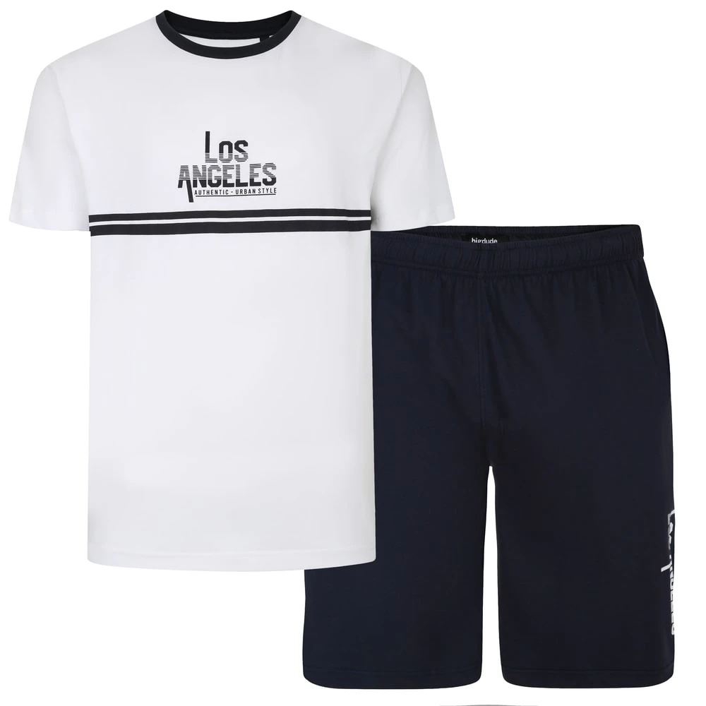 Bigdude Los Angeles Printed PJ Set White 1 Bigdude Los Angeles Printed PJ Set White