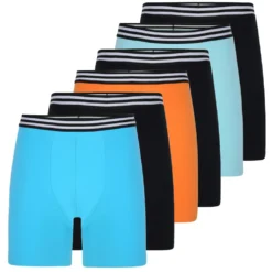 Bigdude 6 Pack Stripe Waistband Boxer Shorts Multi