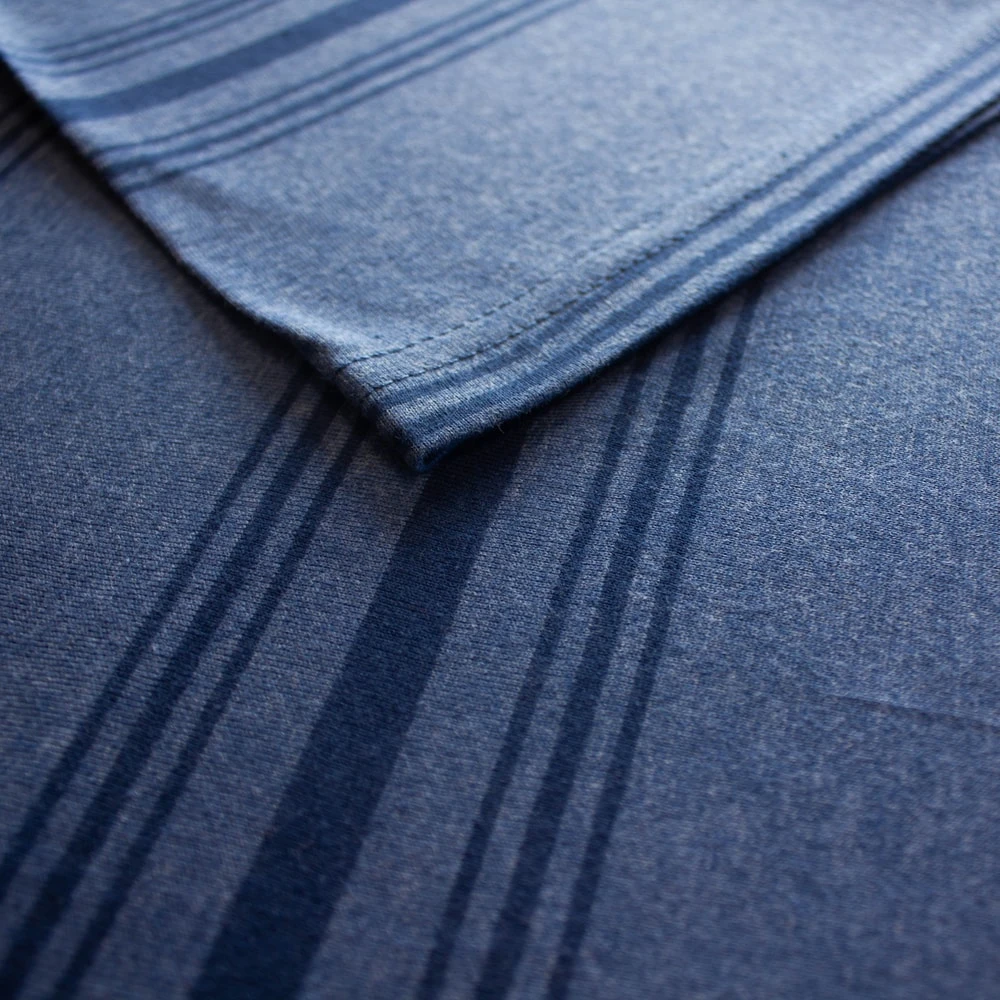 Bigdude Pure Cotton Striped T-Shirt Dark Denim 4 Bigdude Pure Cotton Striped T-Shirt Dark Denim - Image 4