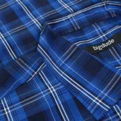 Bigdude Checked Poplin Long Sleeve Shirt Blue/Navy -Big Dude Clothing Shop 9e413f8b 587727fd 1