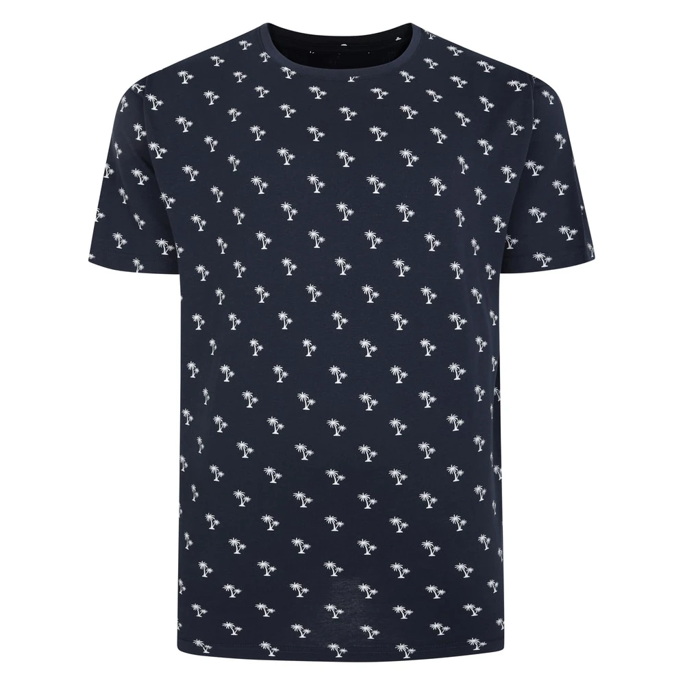Bigdude AOP Palm Tree Print T-shirt Navy 1 Bigdude AOP Palm Tree Print T-shirt Navy