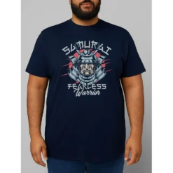 Bigdude Samurai Print T-Shirt Navy -Big Dude Clothing Shop 9f886d33 ada6446f life1 bd25ts12 02 navy