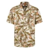 Bigdude Tropical Trees Viscose Relaxed Collar Shirt White