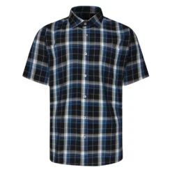 Bigdude Short Sleeve Check Shirt Black
