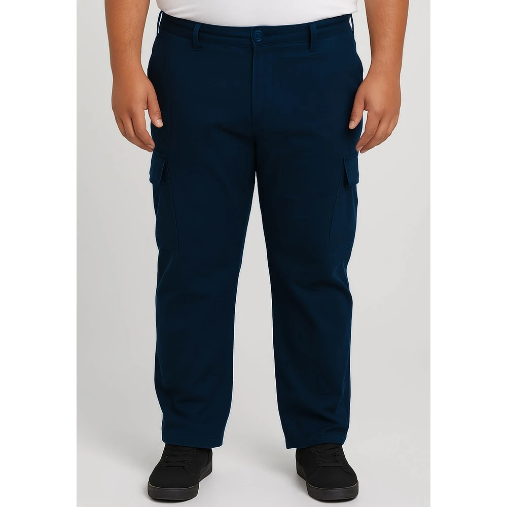Bigdude Elasticated Waist Cargo Trousers Navy 8 Bigdude Elasticated Waist Cargo Trousers Navy - Image 8