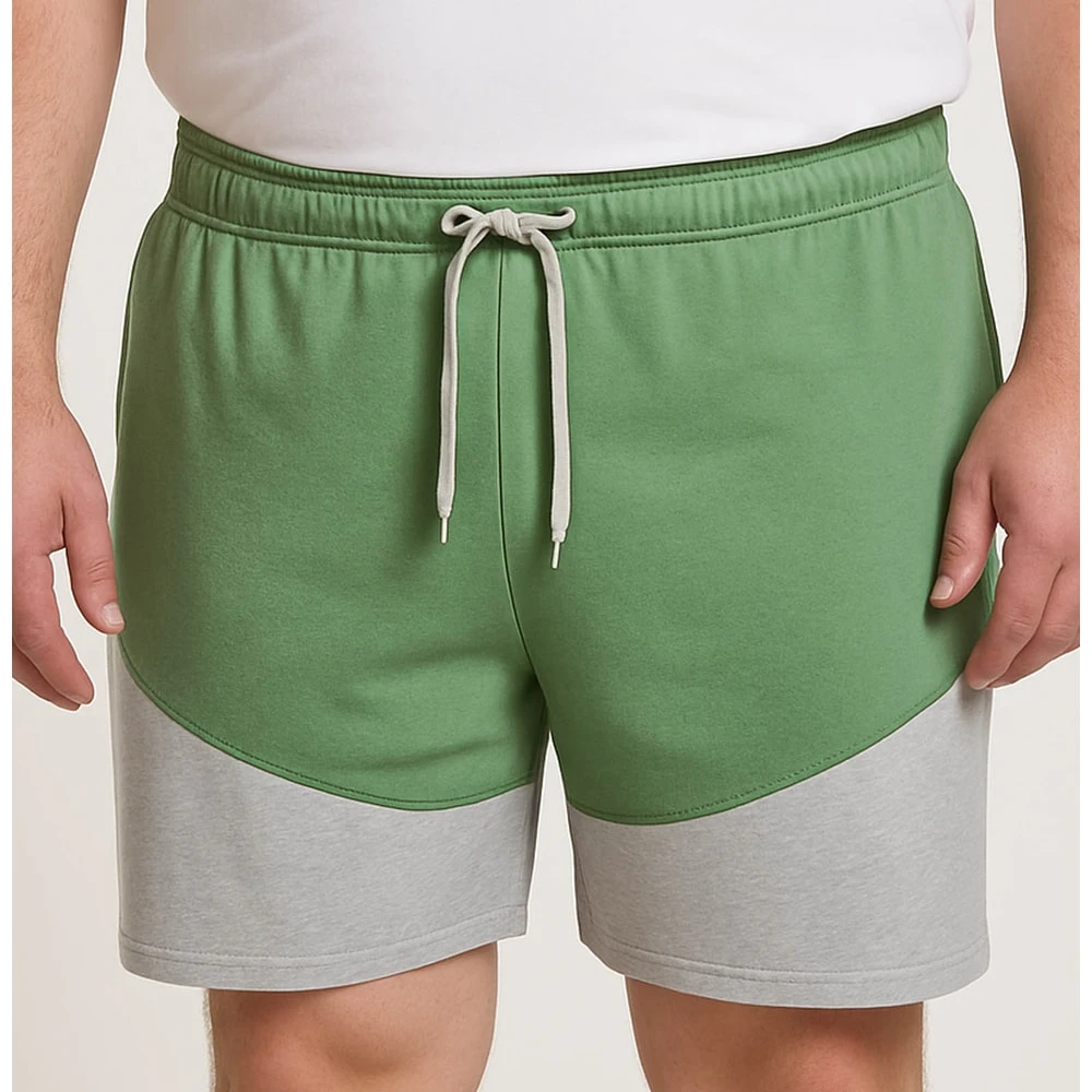 Bigdude Cut And Sew Loop Back Shorts Sage Green Grey Marl 7 Bigdude Cut And Sew Loop Back Shorts Sage Green Grey Marl - Image 7