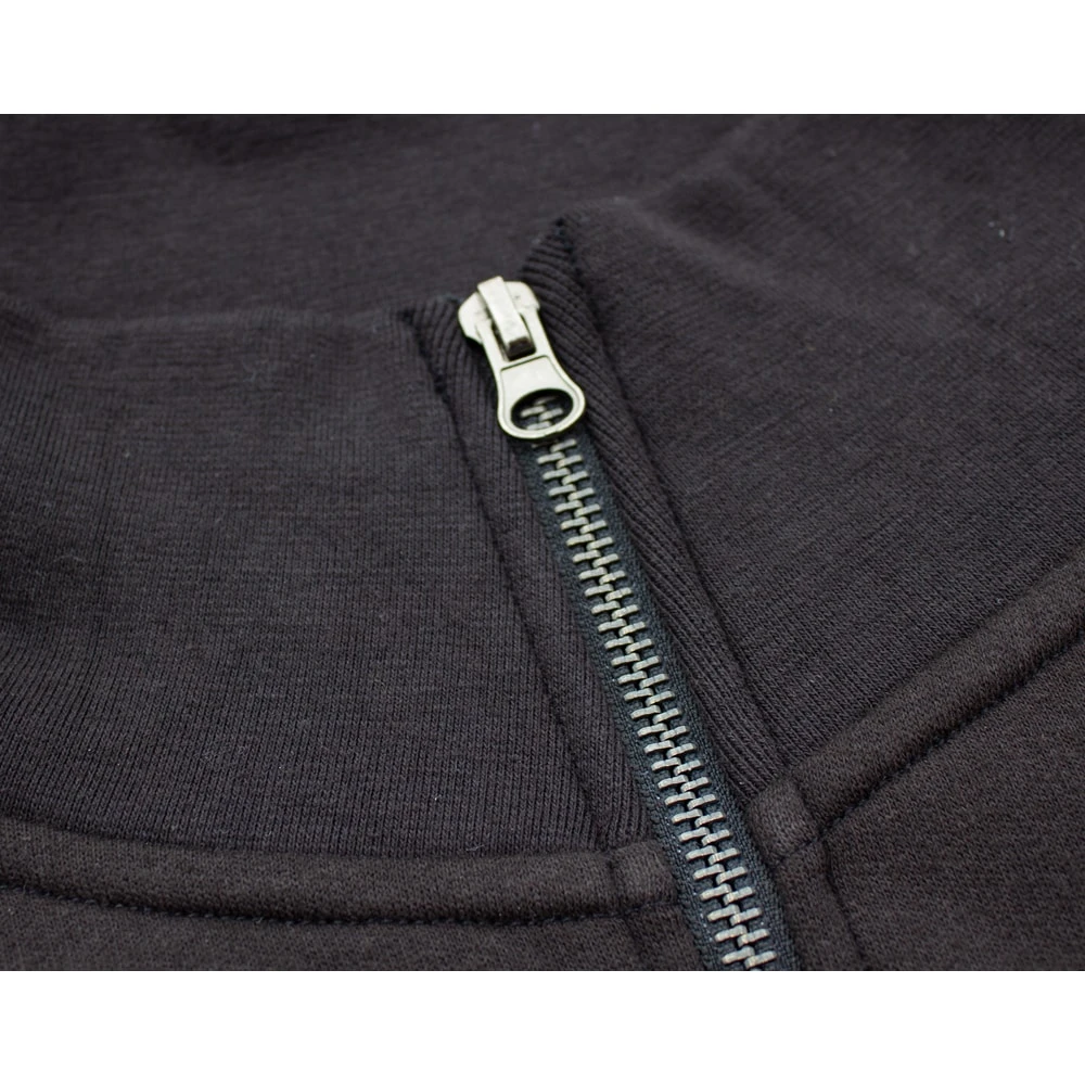 Bigdude Funnel Neck Full Zip Sweatshirt Black 3 Bigdude Funnel Neck Full Zip Sweatshirt Black - Image 3