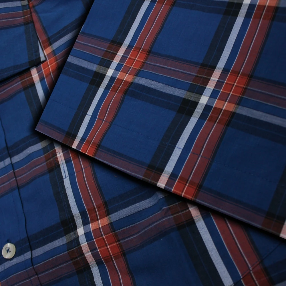 Bigdude Short Sleeve Check Shirt Blue 5 Bigdude Short Sleeve Check Shirt Blue - Image 5