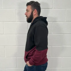 Bigdude Block Panel Hoody Black/Burgundy 9 Bigdude Block Panel Hoody Black/Burgundy -Big Dude Clothing Shop a53bef84 bd24h15 10 burgundy204