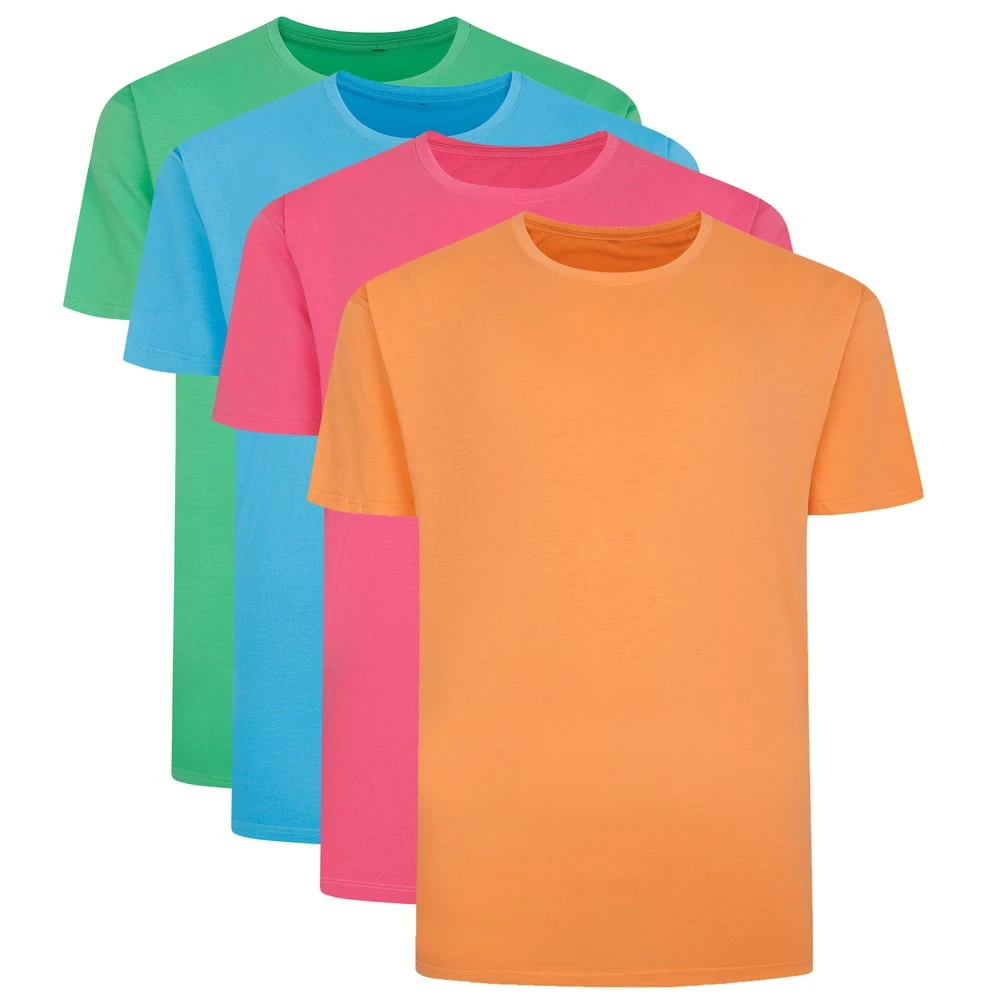 Bigdude 4 Pack Plain T-Shirts Multi 1 Bigdude 4 Pack Plain T-Shirts Multi