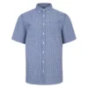 Bigdude Button Down Collar Checked Shirt Royal Blue/White