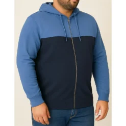 Bigdude Color Block Zipped Hoody Navy/Royal Blue -Big Dude Clothing Shop a63459d8 life2 us24h09 02 navy