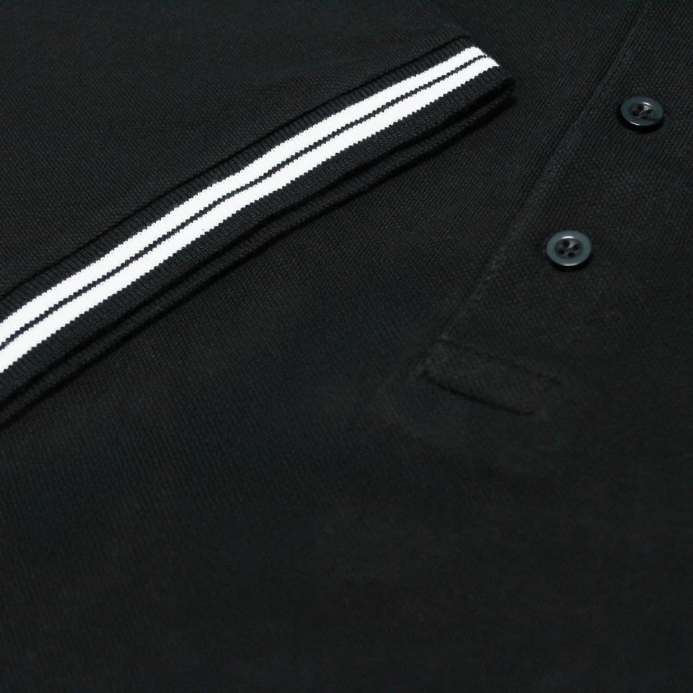 Bigdude Tipped Polo Shirt Black 6 Bigdude Tipped Polo Shirt Black - Image 6