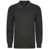 Bigdude Long Sleeve Polo Shirt Charcoal Marl