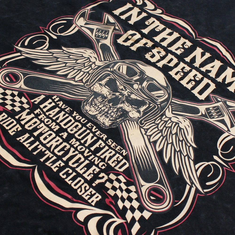 Bigdude In The Name Of Speed Print T-Shirt Acid Washed Black 4 Bigdude In The Name Of Speed Print T-Shirt Acid Washed Black - Image 4