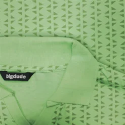 Bigdude Geometric Print Polo Shirt Lime Green -Big Dude Clothing Shop a913f0a2 closeup2 us24p15 05 limegreen