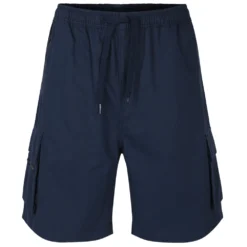 Bigdude Elasticated Waist Zip Pocket Cargo Shorts Navy