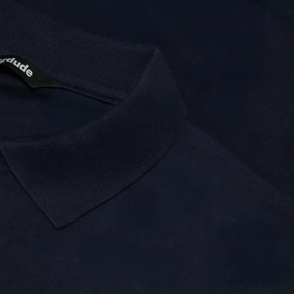 Bigdude Smart Single Jersey Long Sleeve Polo With Zip Navy 4 Bigdude Smart Single Jersey Long Sleeve Polo With Zip Navy - Image 4