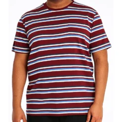 Bigdude Stripe T-Shirt Burgundy -Big Dude Clothing Shop aad0fe98 life1 bd24ts77 10 burgundy