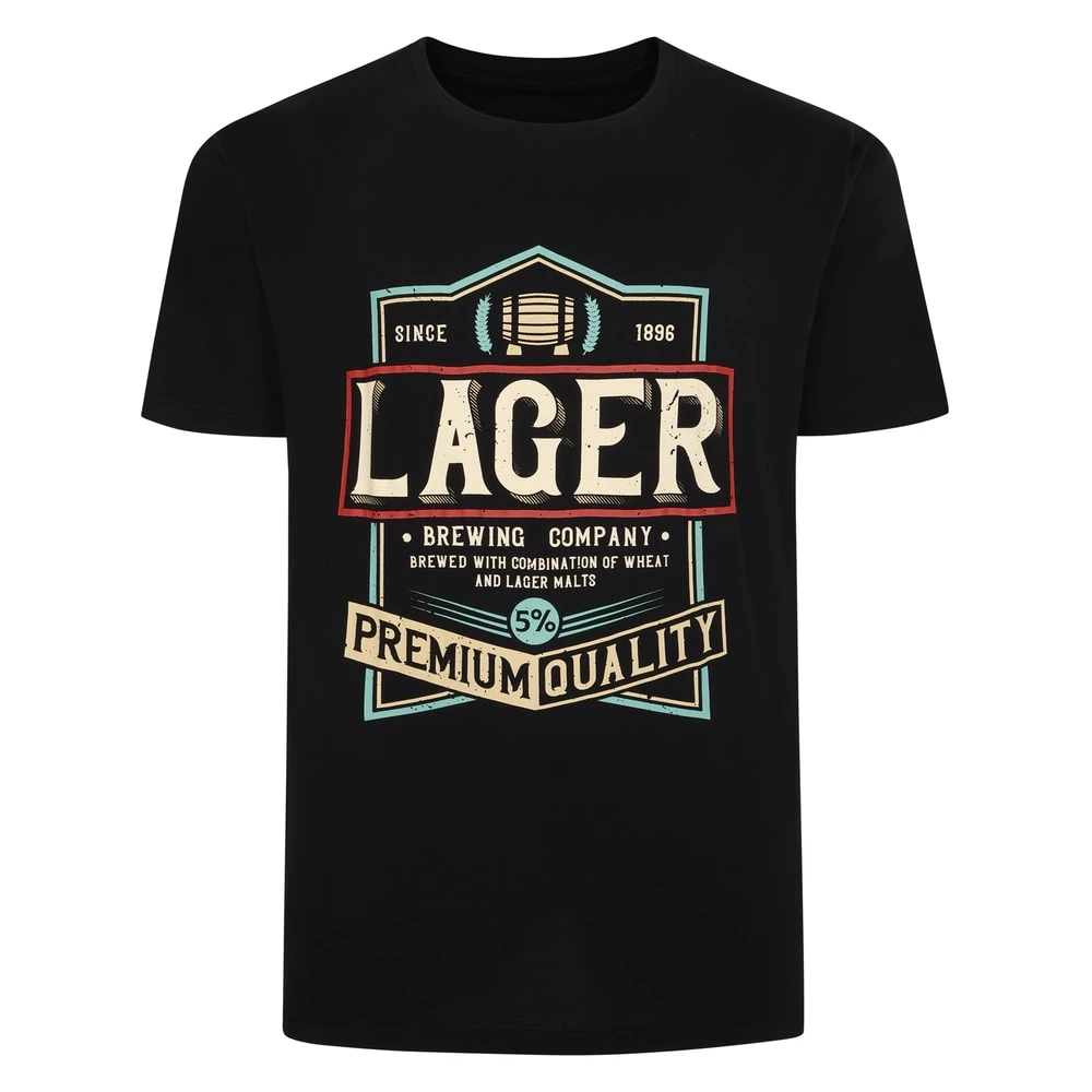 Bigdude Lager Print T-Shirt Black 1 Bigdude Lager Print T-Shirt Black
