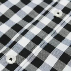 Bigdude Checked Poplin Long Sleeve Shirt Black/White -Big Dude Clothing Shop ab5e4a1d 93bd83ec 2