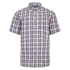 Bigdude Button Down Collar Checked Shirt Yellow/Navy