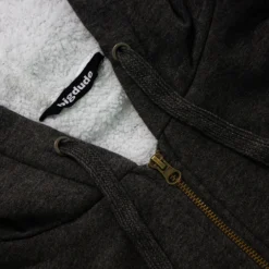 Bigdude Sherpa Lined Zip Hoody Charcoal -Big Dude Clothing Shop ac7e200e img 9278