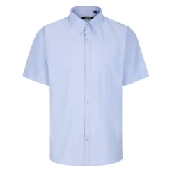 Bigdude Oxford Short Sleeve Shirt Blue