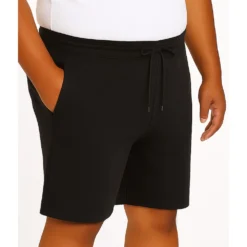 Bigdude Loop Back Jogger Shorts Black -Big Dude Clothing Shop afafb2e6 life2 us20lsh01 01 black
