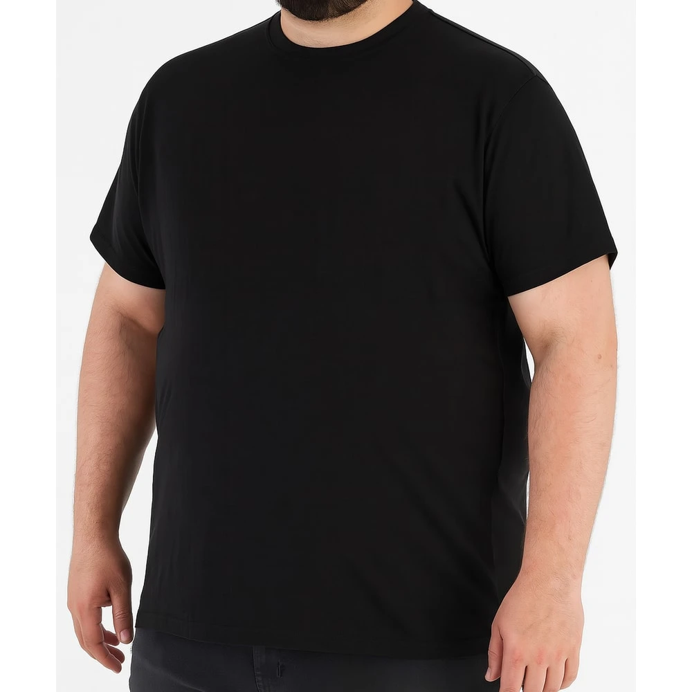 Bigdude 3 Pack Plain T-Shirts Black 6 Bigdude 3 Pack Plain T-Shirts Black - Image 6
