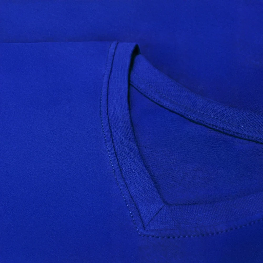 Bigdude Plain V-Neck T-Shirt Royal Blue 3 Bigdude Plain V-Neck T-Shirt Royal Blue - Image 3