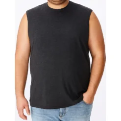 Bigdude Plain Sleeveless T-Shirt Charcoal 7 Bigdude Plain Sleeveless T-Shirt Charcoal -Big Dude Clothing Shop b277cafa life1 us20pv01 07 charcoal