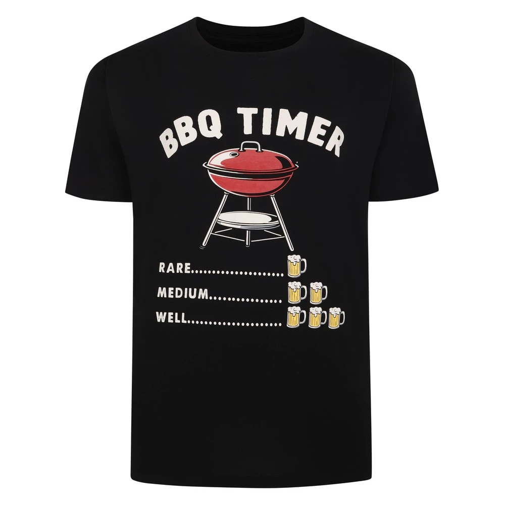 Bigdude BBQ Timer Print T-Shirt Black