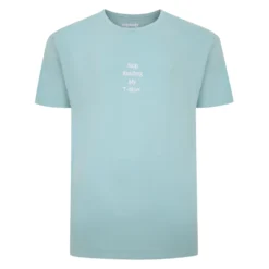 Bigdude Slogan Embroidered T-Shirt Washed Turquoise