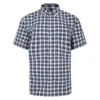 Bigdude Button Down Collar Checked Shirt Navy/Light Blue