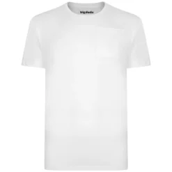 Bigdude Plain Crew Neck T-Shirt With Pocket White