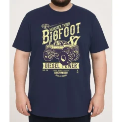 Bigdude Monster Truck Print T-Shirt Navy 9 Bigdude Monster Truck Print T-Shirt Navy -Big Dude Clothing Shop b8861251 life1 us24ts113 02 navy
