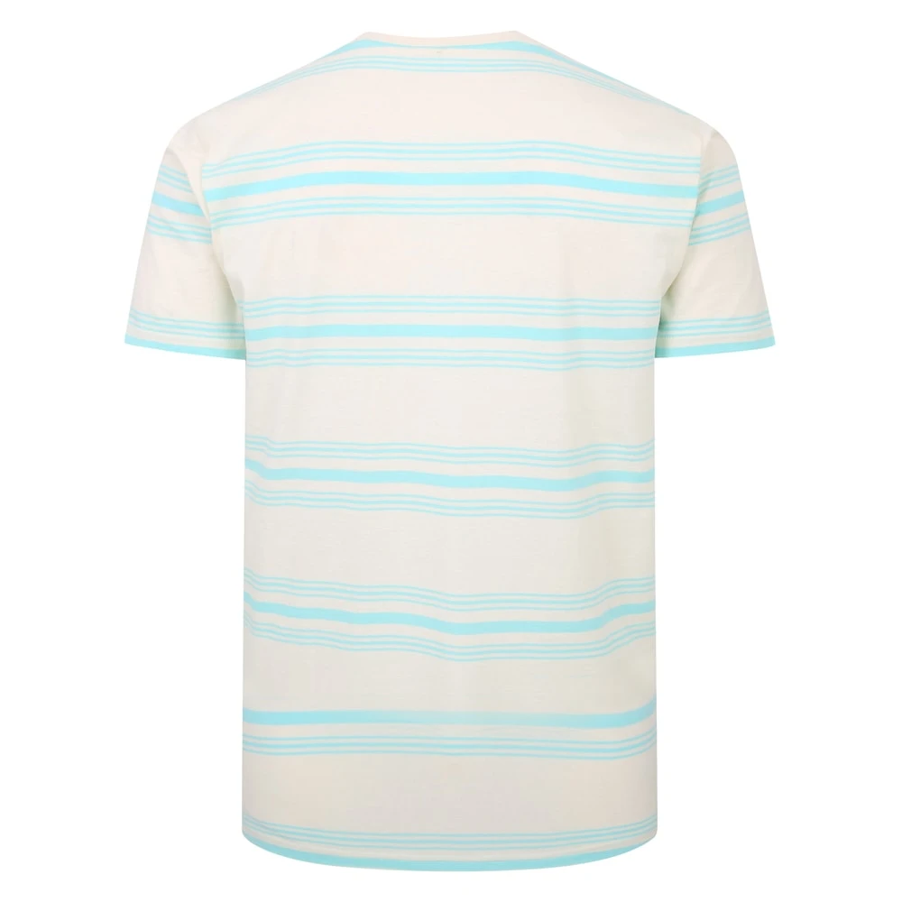 Bigdude Pure Cotton Striped T-Shirt Cream 2 Bigdude Pure Cotton Striped T-Shirt Cream - Image 2