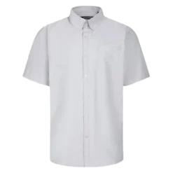 Bigdude Oxford Short Sleeve Shirt Grey