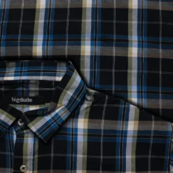 Bigdude Short Sleeve Check Shirt Black -Big Dude Clothing Shop b941d937 8f98de93 1