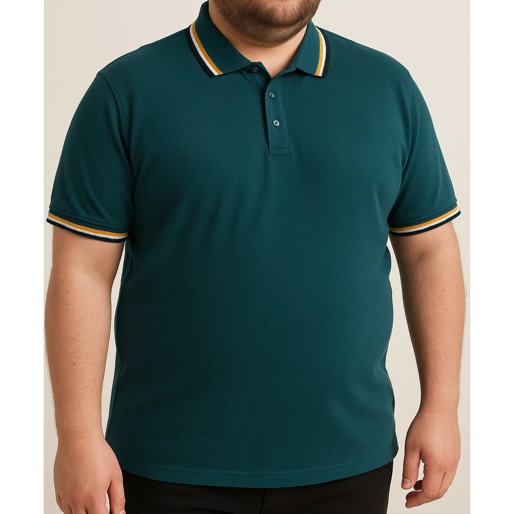 Bigdude Polo With Contrast Tipping Teal 6 Bigdude Polo With Contrast Tipping Teal - Image 6