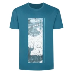 Bigdude Japanese Graphic Print T-Shirt Petrol